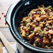 Slow Cooker Pear and Sausage Stuffing