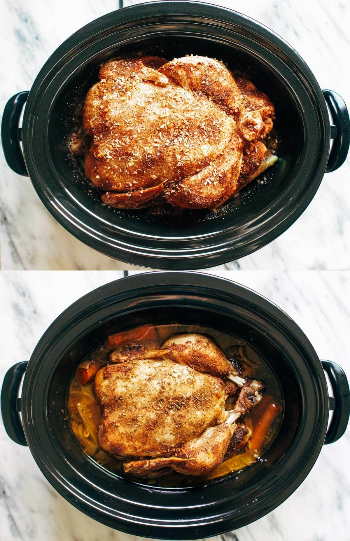 12 SUPER easy recipes you can make in a slow cooker, from veggie lasagna to an entire roasted chicken to pot roast! SO YUM! | pinchofyum.com
