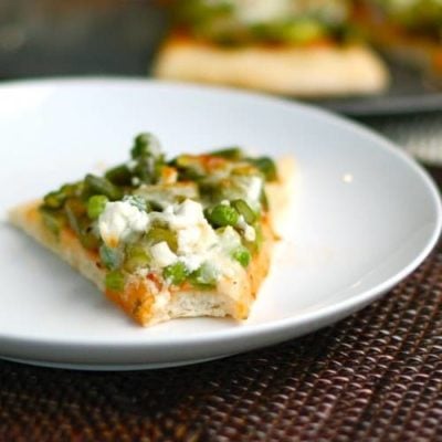 Asparagus, Pea, & Goat Cheese Pizza