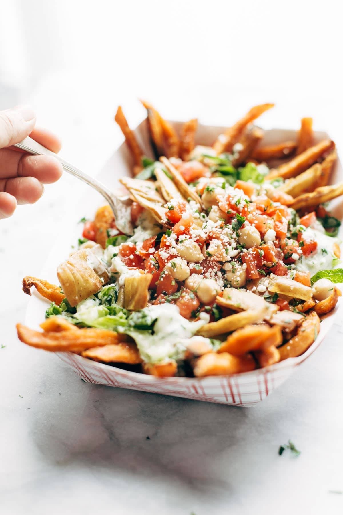 Loaded Mediterranean Street Cart Fries.