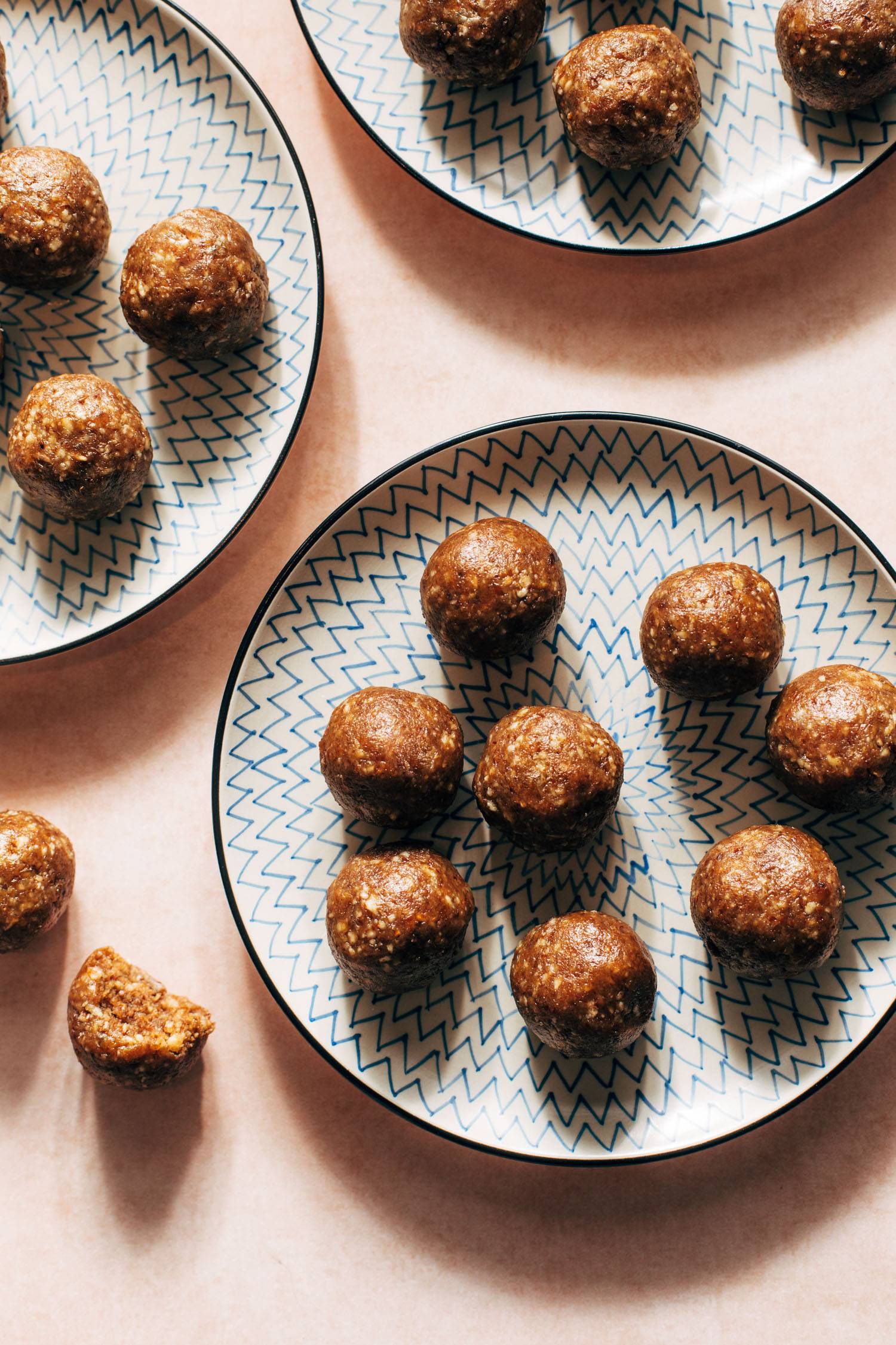 Pecan pie energy bites on a plate