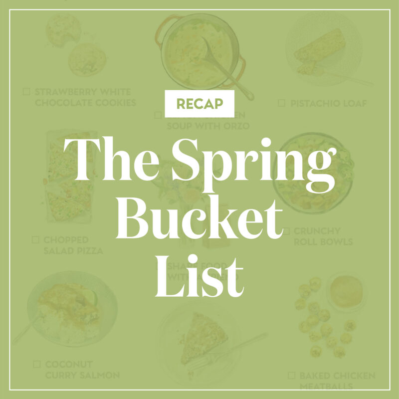 Spring bucket list recap image.