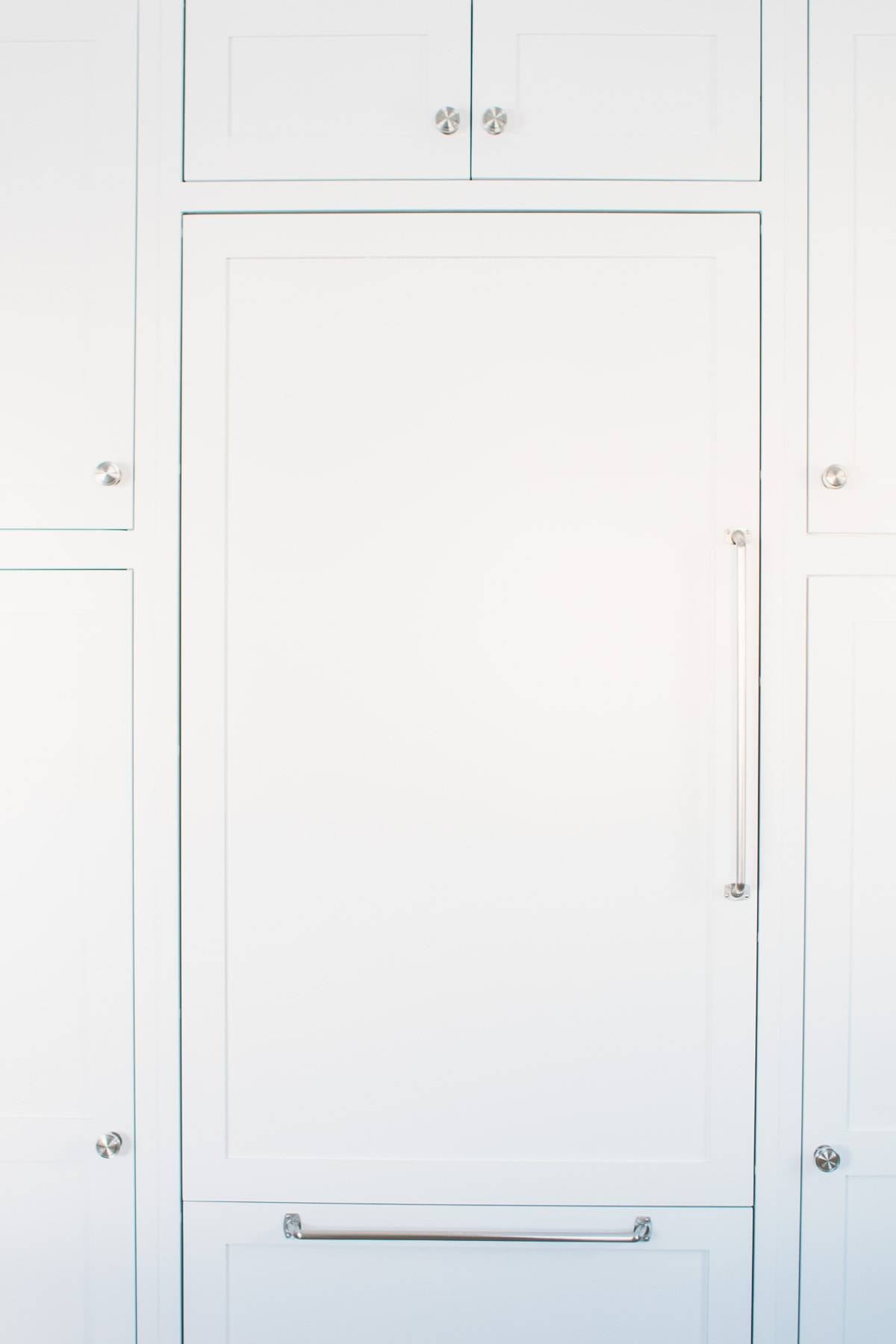 Hidden white fridge.